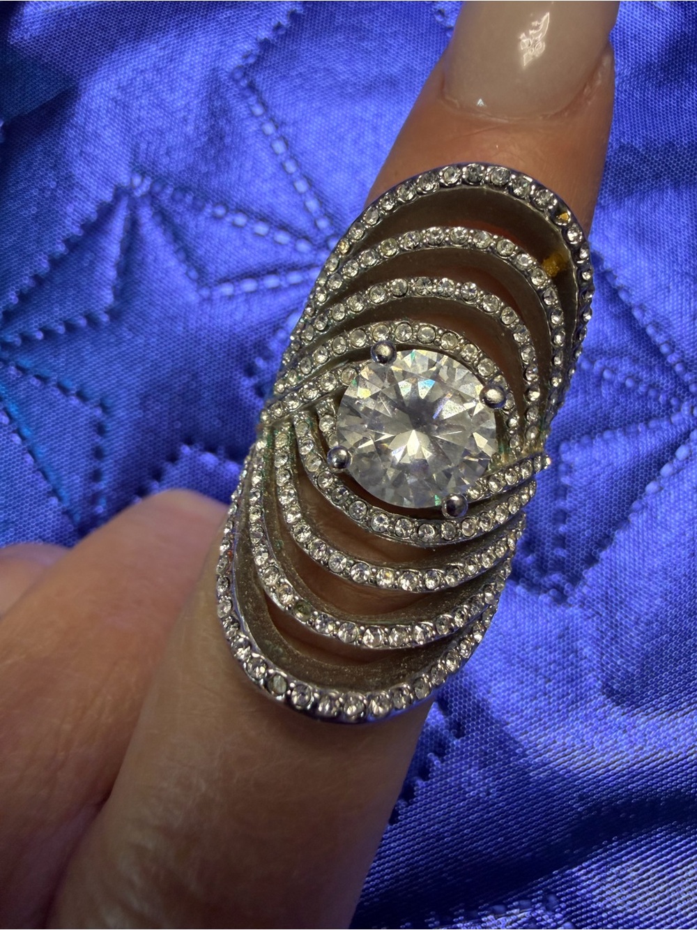 Park Lane Clear Crystal Swirl Statement Ring Size 8 New